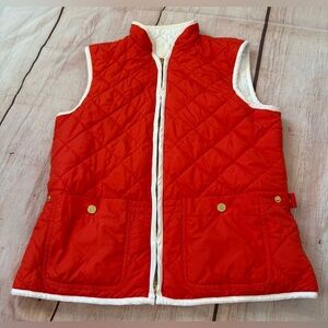 Lauren Ralph Lauren Reversible Vest Orange Cream Size Small Quilted